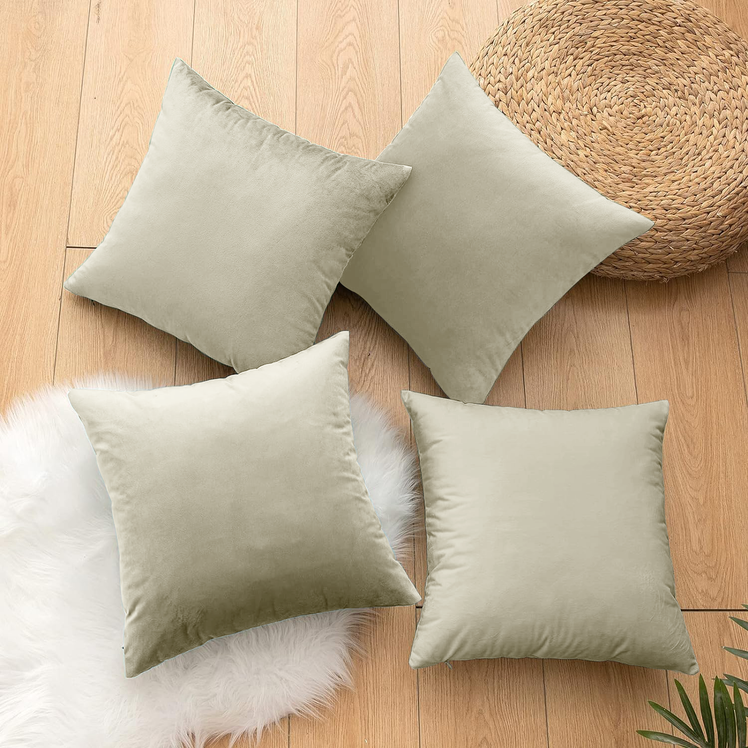 Filled Sofa Cushions & Velvet Covers 4 Pack