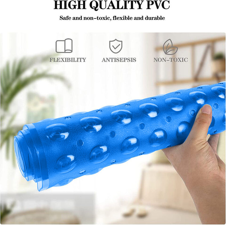 Bath Shower Mat Non Slip PVC Bathroom Rubber Light Blue