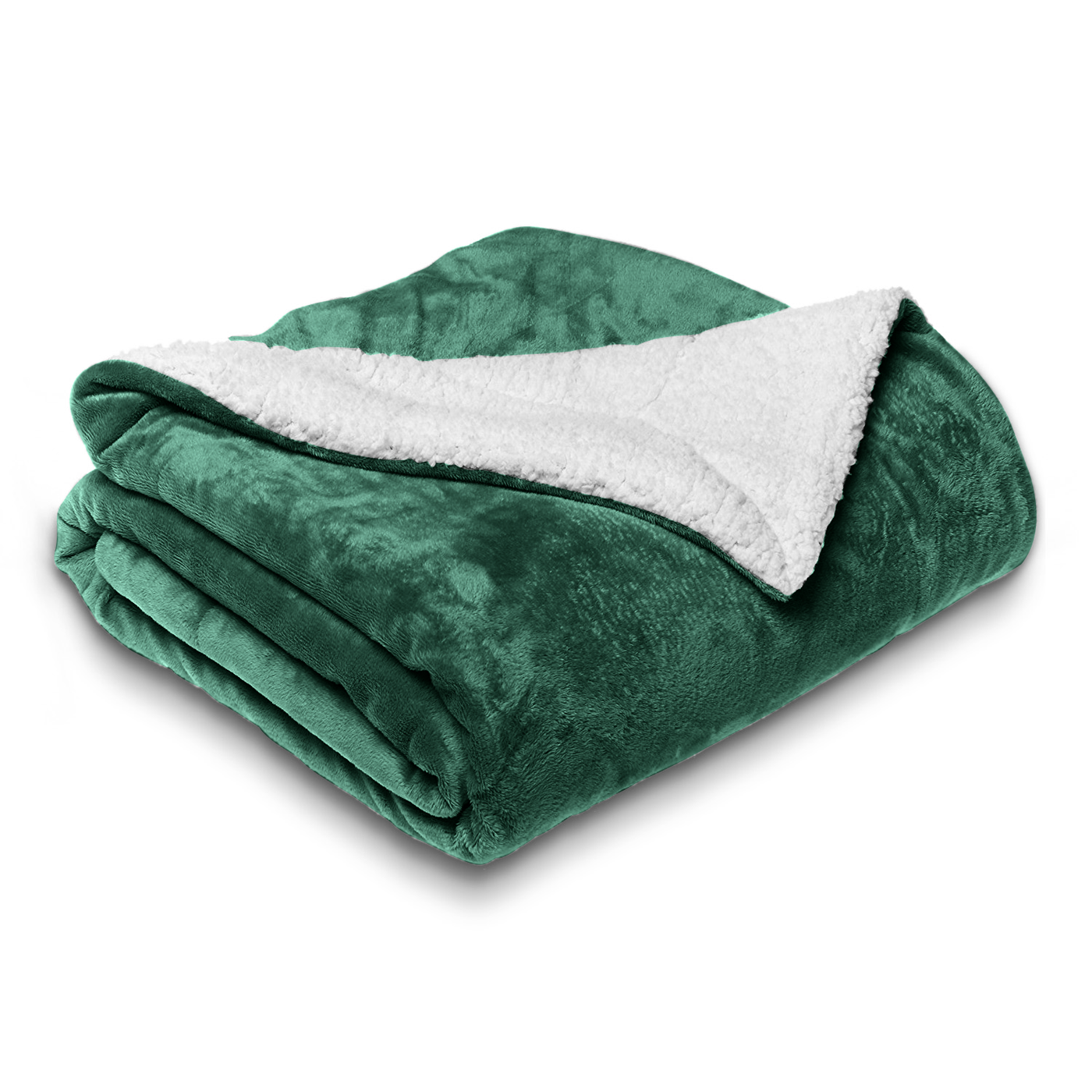 Emerald Green Sherpa Throw Blanket