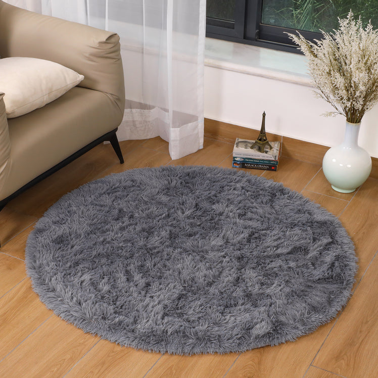 Round Shaggy Rugs Faux Fur Soft Fluffy