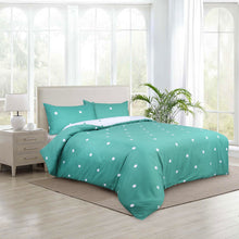 Doted Printed Reversible Duvet Cover Set Green/White