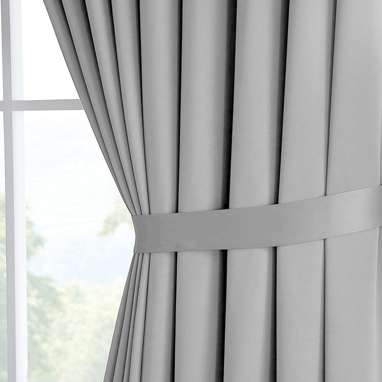 Light Grey Blackout Eyelet Curtains
