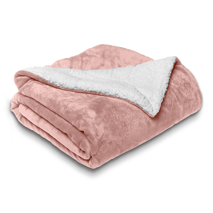 Pink Sherpa Throw Blanket