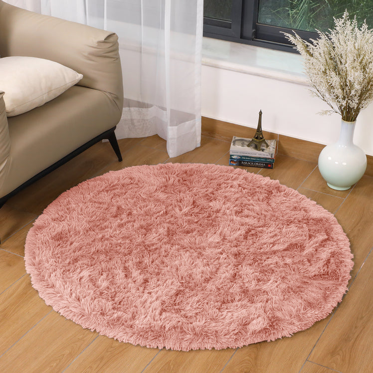 Round Shaggy Rugs Faux Fur Soft Fluffy