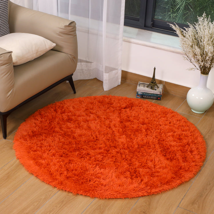 Round Shaggy Rugs Faux Fur Soft Fluffy