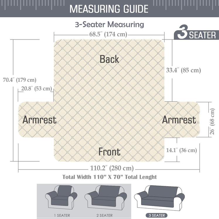 Brown Non-Slip Sofa Protector Cover