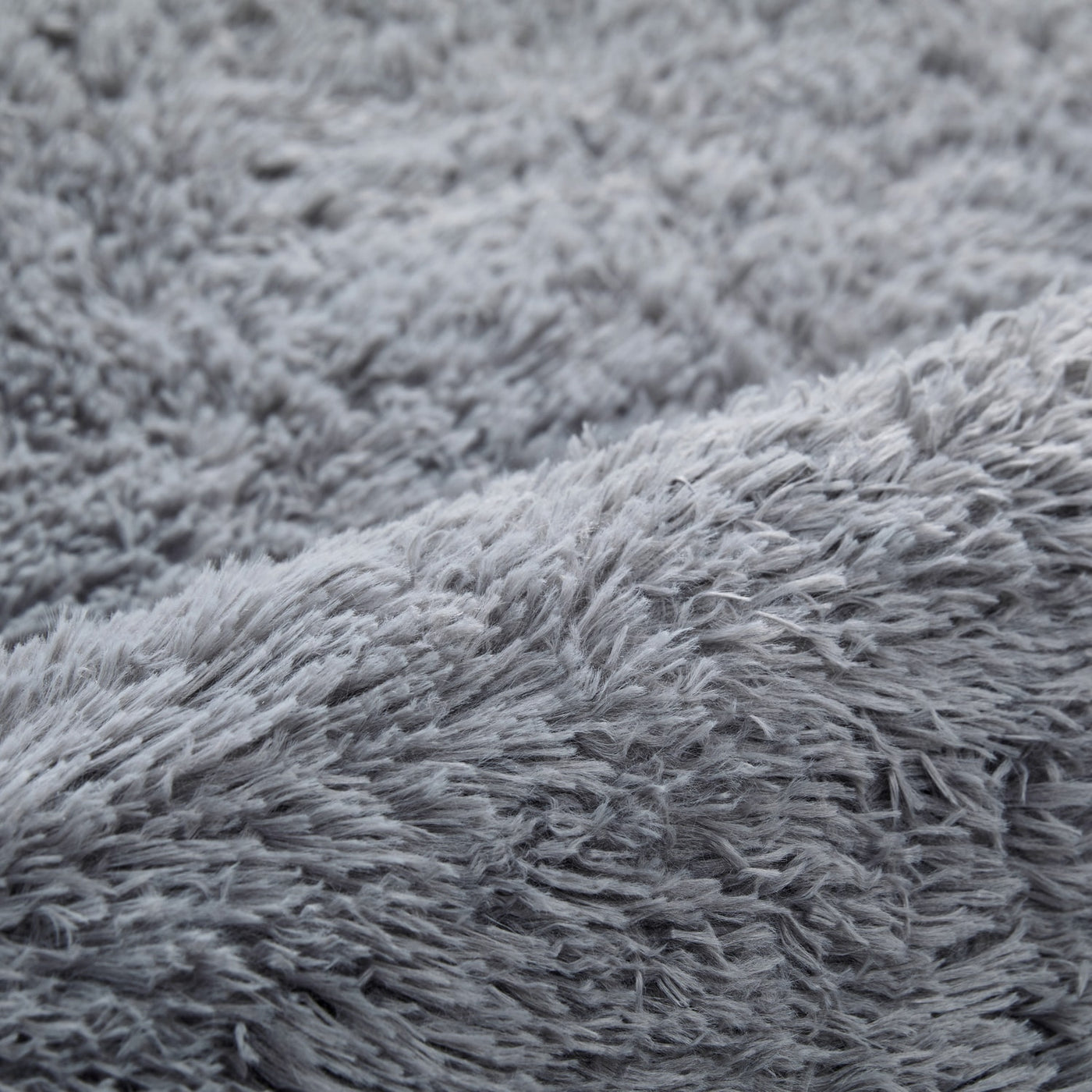 Large Grey Shaggy Rug Faux Fur Soft Fluffy