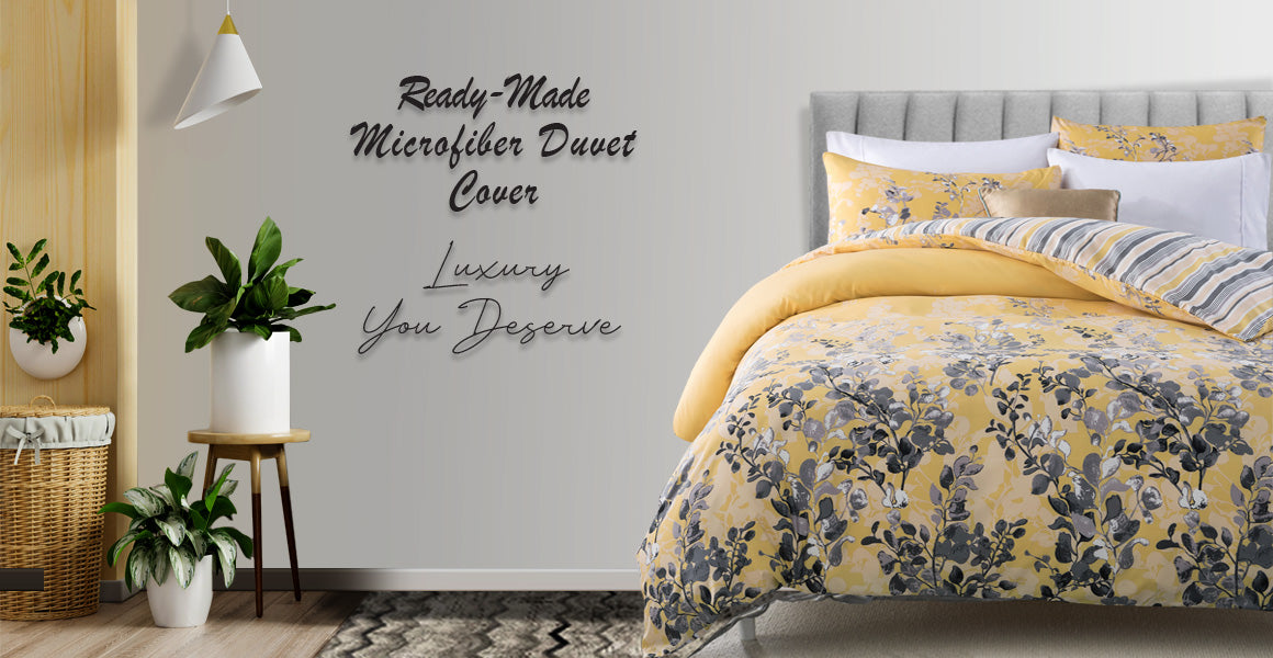 Blossom Printed Duvet Cover Set Ochre | Oxford Homeware