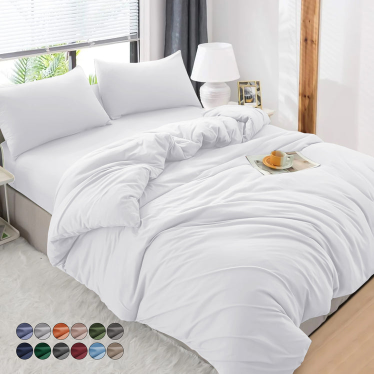 4 Piece Bedding Set Duvet Cover, Pillowcases & Fitted Sheet