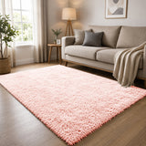 Pink Shaggy Rug Faux Fur Anti Slip Soft Fluffy