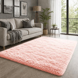 Pink Shaggy Rug Faux Fur Anti Slip Soft Fluffy