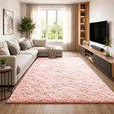 Pink Shaggy Rug Faux Fur Anti Slip Soft Fluffy