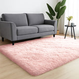 Pink Shaggy Rug Faux Fur Anti Slip Soft Fluffy