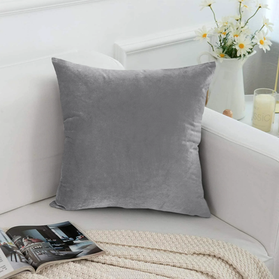 Grey Velvet Cushion Cover & Cushion Fillers Pad