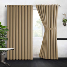 Blackout Ready Made Eyelet Curtains Beige