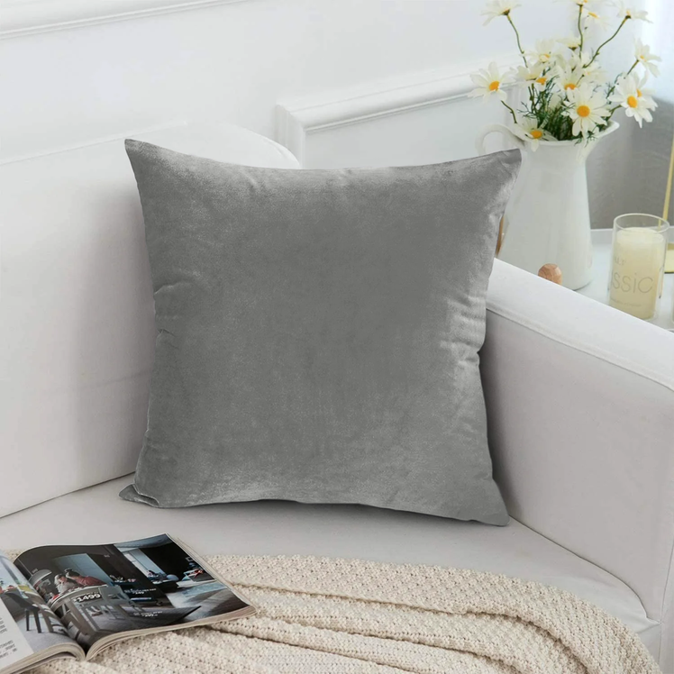 Silver Velvet Cushion Cover & Cushion Fillers Pad