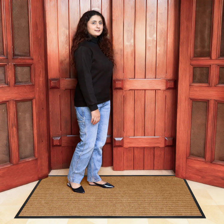 Non Slip Rubber Door Mat Brown Indoor & Outdoor