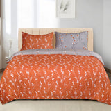 Printed Duvet Cover Set Rust Flower