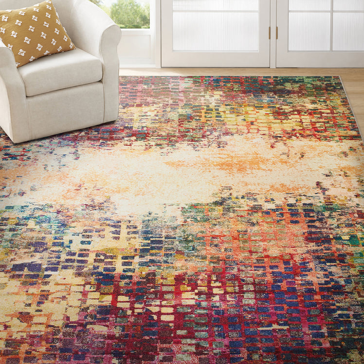 Vibrant Abstract Large Area Bedroom Rug