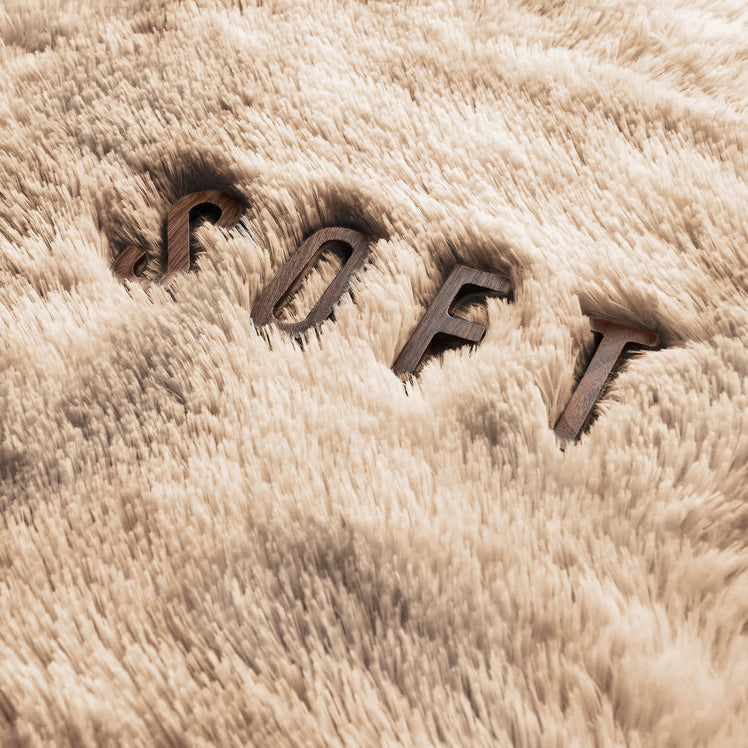 Beige Shaggy Rug Faux Fur Anti Slip Soft Fluffy