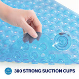Bath Shower Mat Non Slip PVC Bathroom Rubber Light Blue