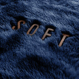 Navy Shaggy Rug Faux Fur Anti Slip Soft Fluffy