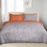 Printed Duvet Cover Set Rust Flower