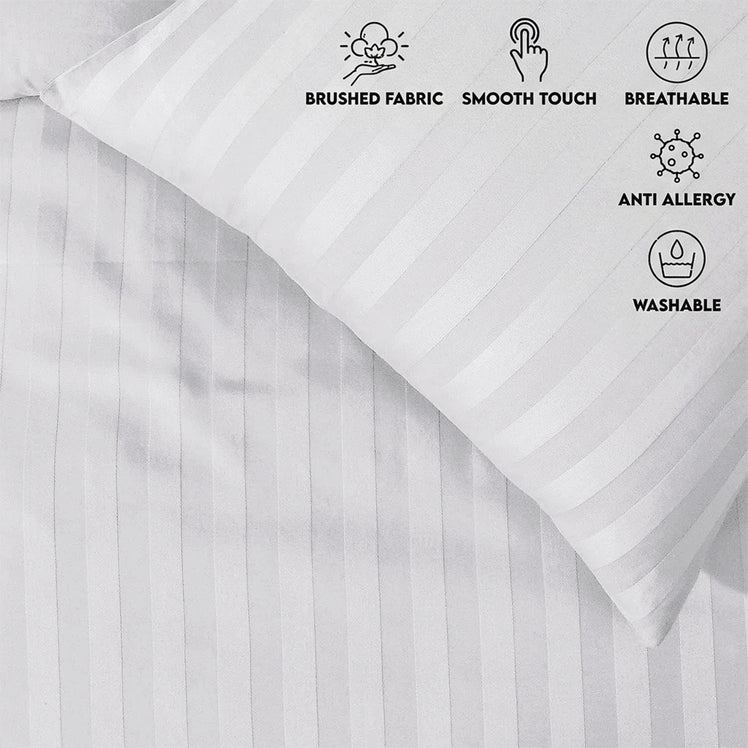 Stripe Duvet Covers Bedding Set with Pillowcases & Fitted Sheet