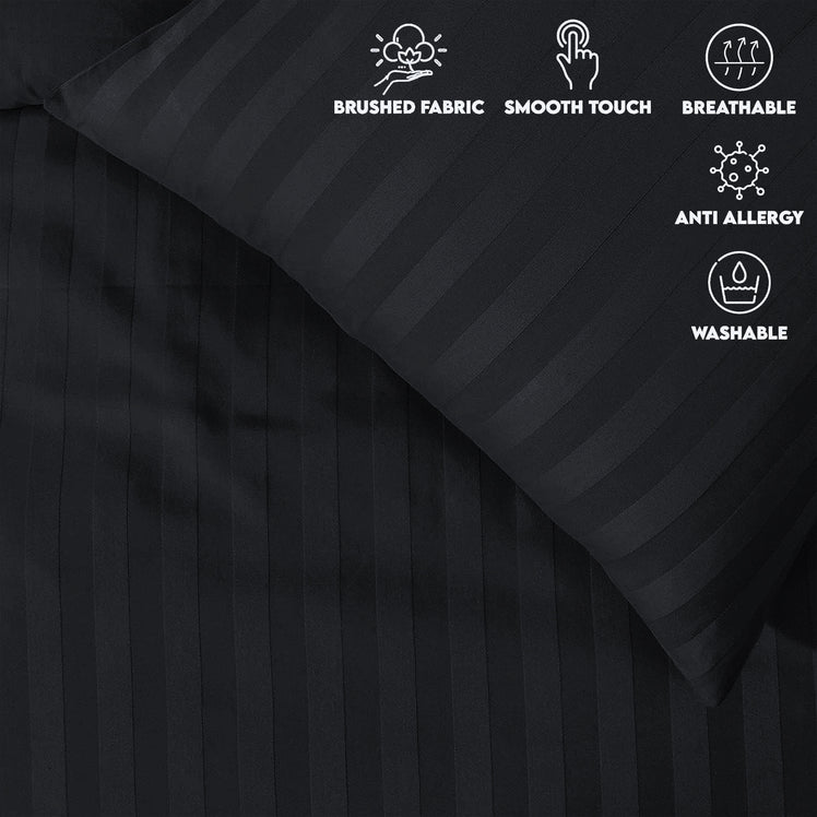 Stripe Duvet Covers Bedding Set with Pillowcases & Fitted Sheet