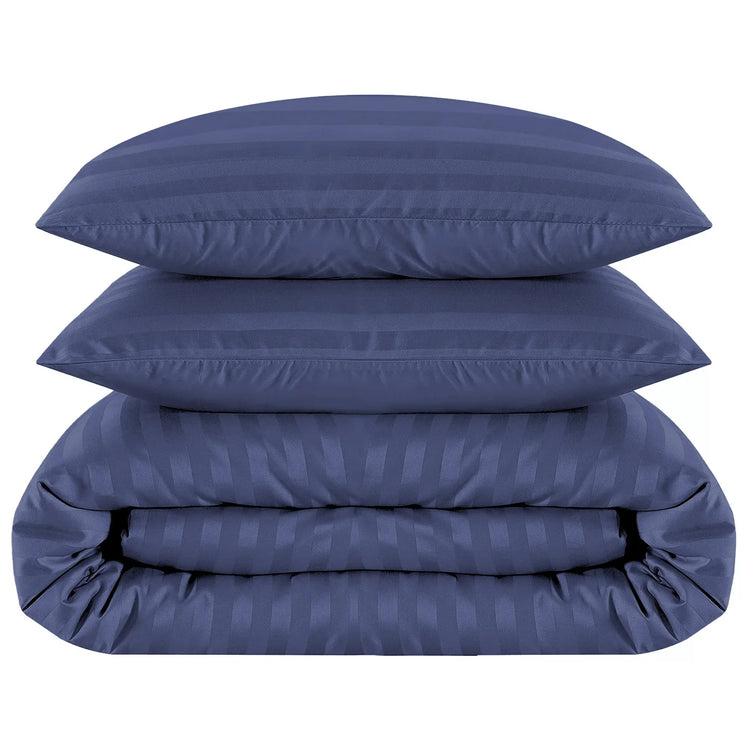 Stripe Duvet Covers Bedding Set with Pillowcases & Fitted Sheet
