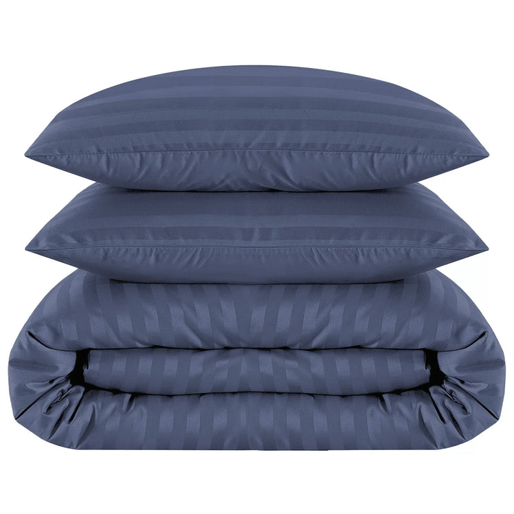 Stripe Duvet Covers Bedding Set with Pillowcases & Fitted Sheet