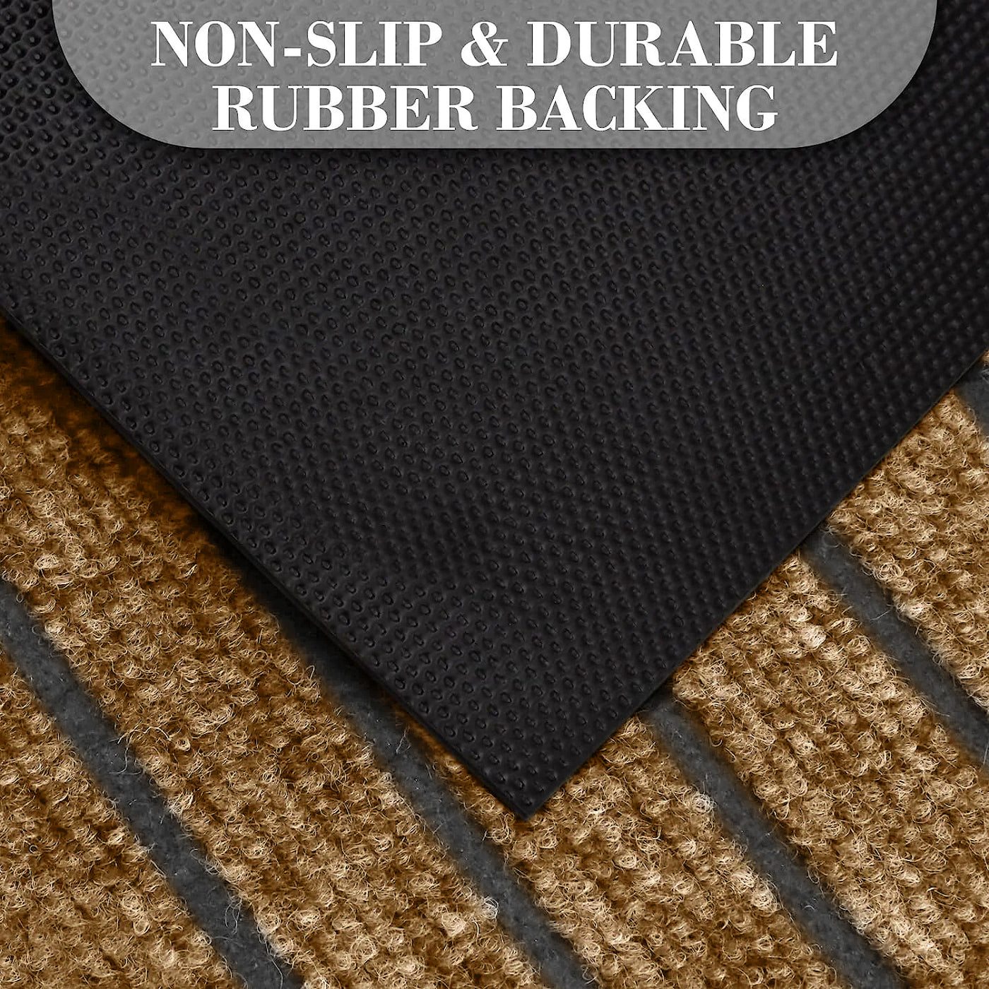 Non Slip Rubber Door Mat Brown Indoor & Outdoor