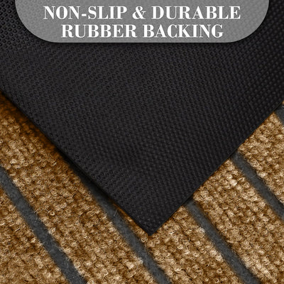 Non Slip Rubber Door Mat Brown Indoor & Outdoor