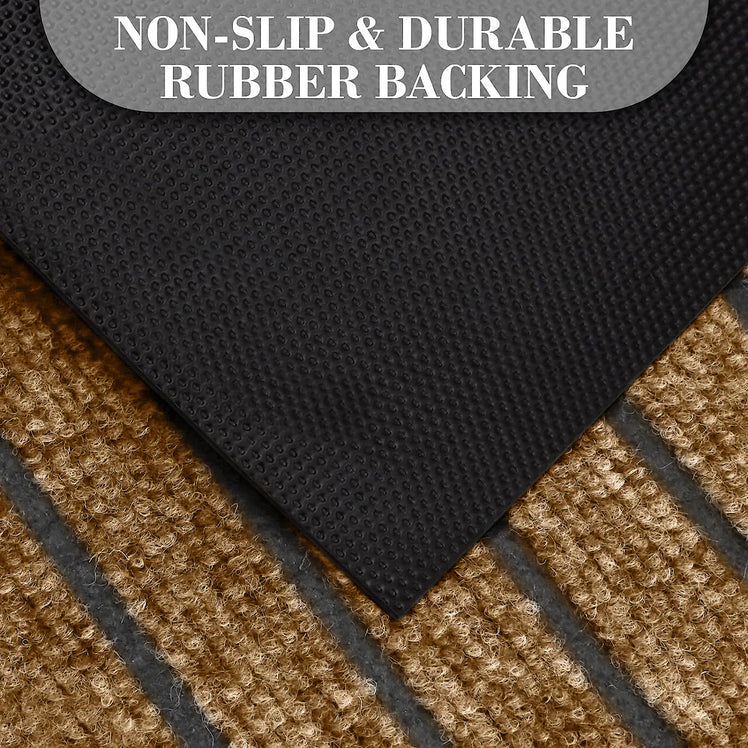 Non Slip Rubber Door Mat Brown Indoor & Outdoor