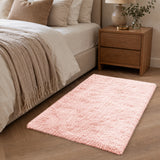 Pink Shaggy Rug Faux Fur Anti Slip Soft Fluffy