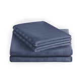 Stripe Washed Blue Duvet Cover Set With Pillowcases