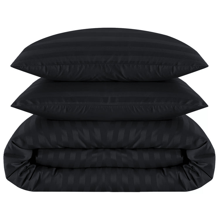 Stripe Duvet Covers Bedding Set with Pillowcases & Fitted Sheet