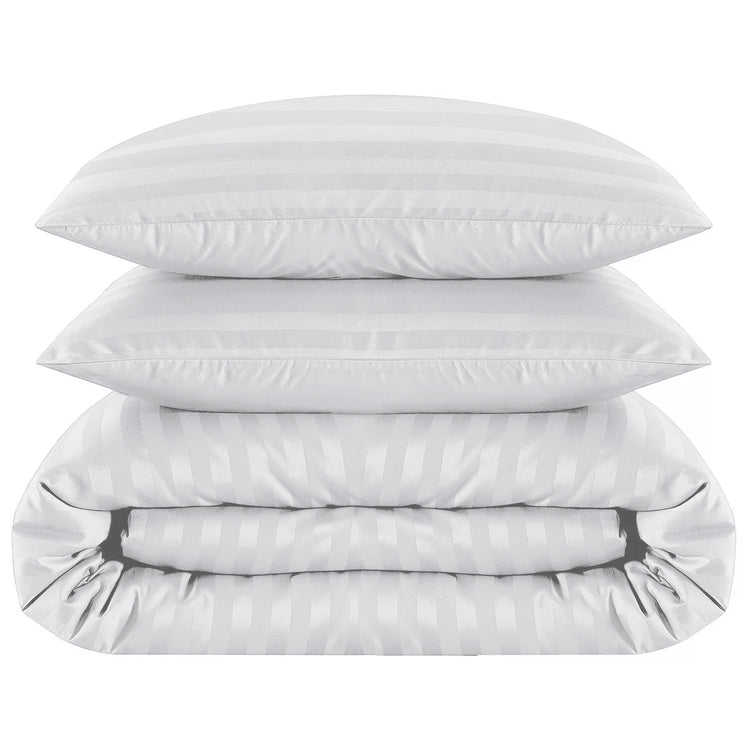 Stripe Duvet Covers Bedding Set with Pillowcases & Fitted Sheet
