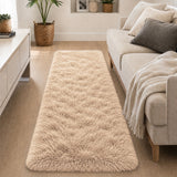 Beige Shaggy Rug Faux Fur Anti Slip Soft Fluffy