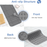 Bath Shower Mat Non Slip PVC Bathroom Rubber Grey