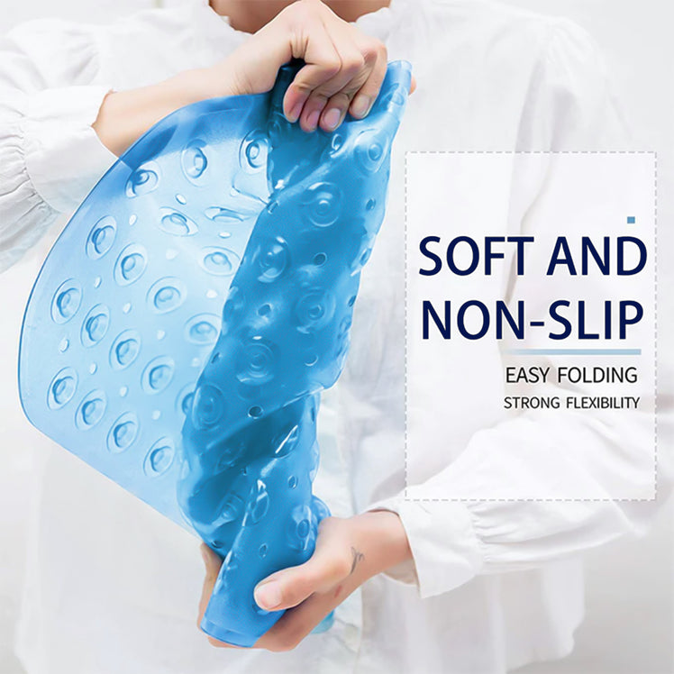 Bath Shower Mat Non Slip PVC Bathroom Rubber Light Blue