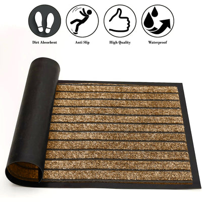 Non Slip Rubber Door Mat Brown Indoor & Outdoor