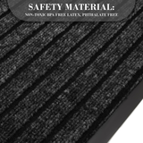 Anti Slip Door Mats Washable Large Rubber Black