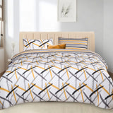 Printed Duvet Cover Set Ochre Stripe