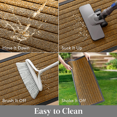 Non Slip Rubber Door Mat Brown Indoor & Outdoor