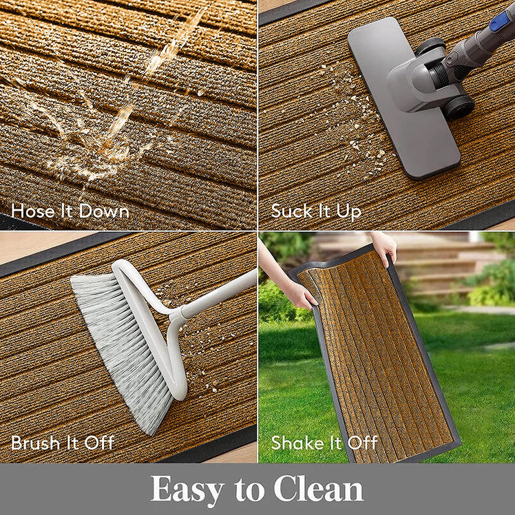 Non Slip Rubber Door Mat Brown Indoor & Outdoor