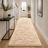 Beige Shaggy Rug Faux Fur Anti Slip Soft Fluffy