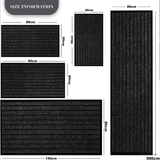 Anti Slip Door Mats Washable Large Rubber Black