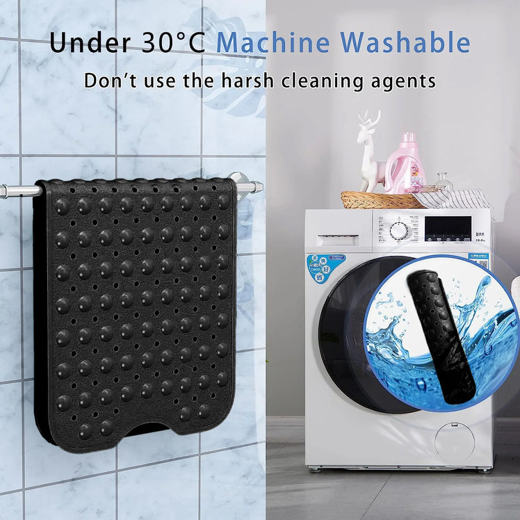 Bath Shower Mat Non Slip PVC Bathroom Rubber Black