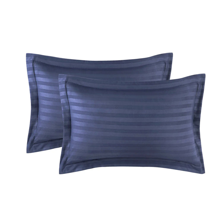 Stripe Navy Duvet Cover Set With Pillowcases